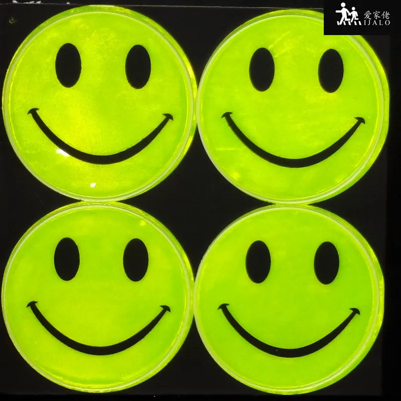 Yellow Happy Face Bicycle Reflective Stickers Decals
