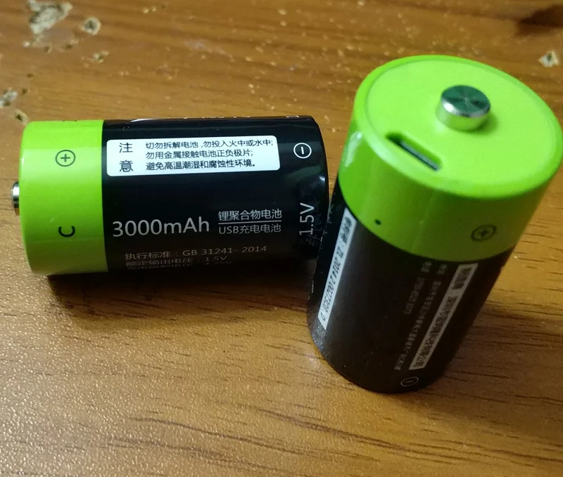 ZNTER 1,5 V 3000mAh перезаряжаемый C размер 4500mwh Li-Po usb аккумулятор