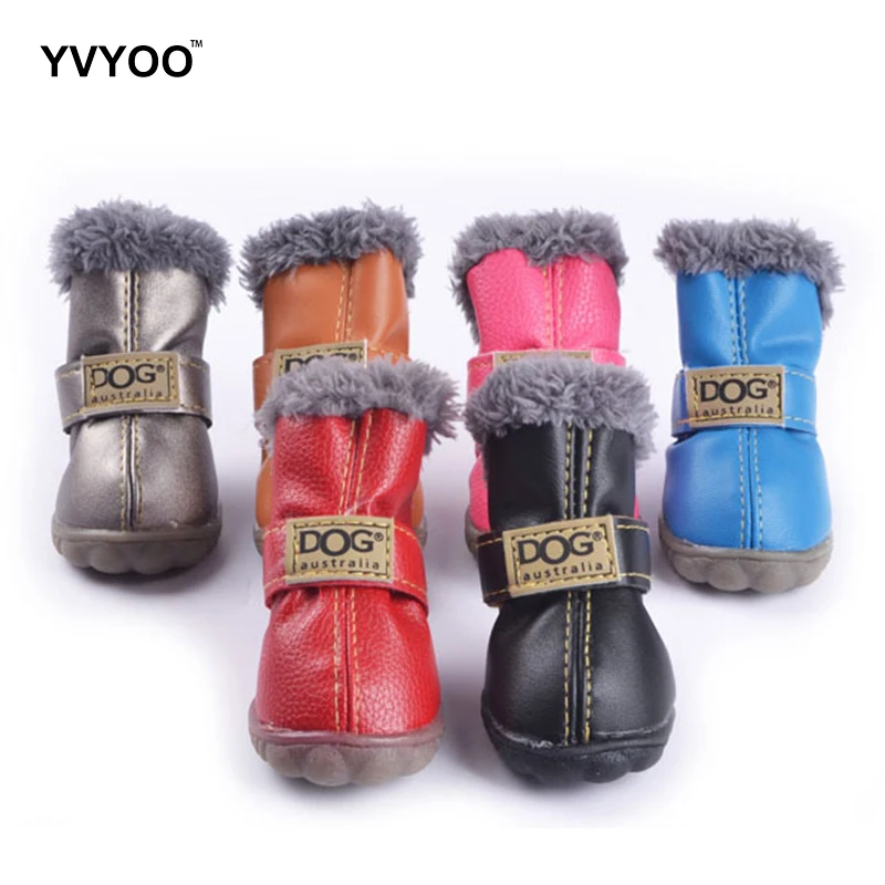 YVYOO 4pcs/set Fashion Comfortable Pet Dog Shoes Super Warm Winter Dog