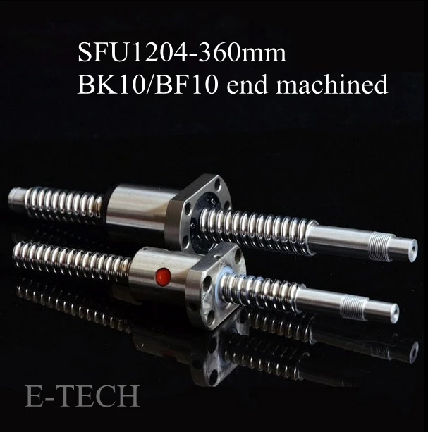 

2pcs/Lot! SFU1204 Ballscrew Set : Ball screw SFU1204 L360mm End Machined for BK10 BF10 +SFU1204 Ball Nut
