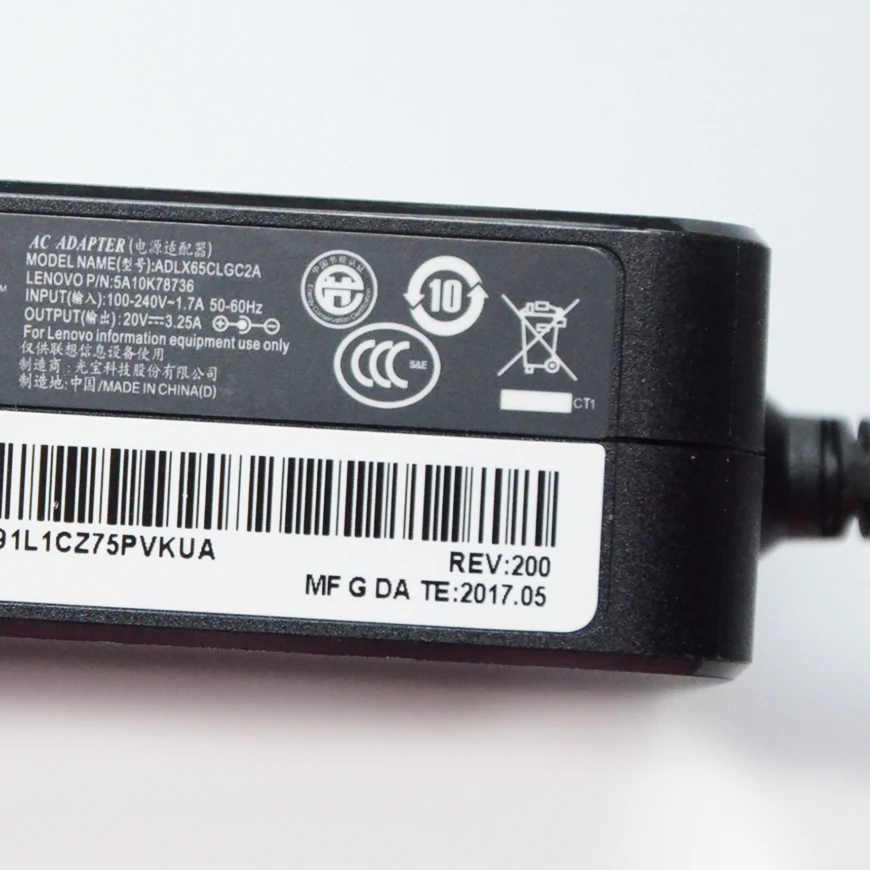 65 Вт адаптер для ноутбука Lenovo ADLX65CCGU2A 5A10K78761 ADLX65CLGC2A GX20L29355 AC DC зарядное устройство 20