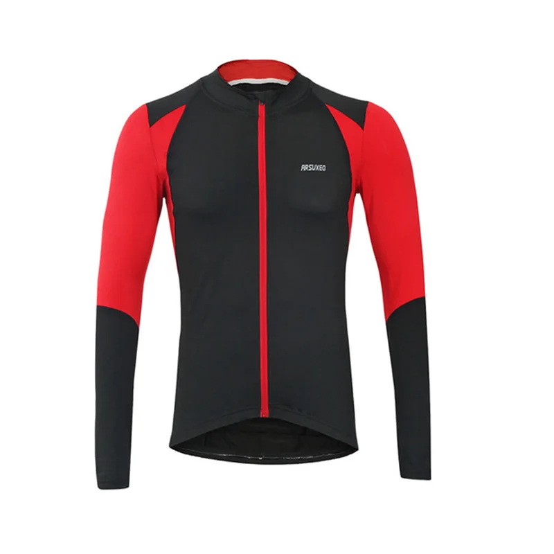 Arsuxeo Men's Long Sleeve Cycling Jersey MTB Bike Bicycle Shirt Quick