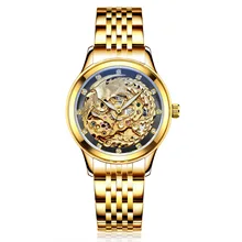 Luxury Brand Womens Gold Phoenix Watch Automatic Mechanical Hollow Wristwatch Stainless Steel Ladies Watches Relogio Feminino