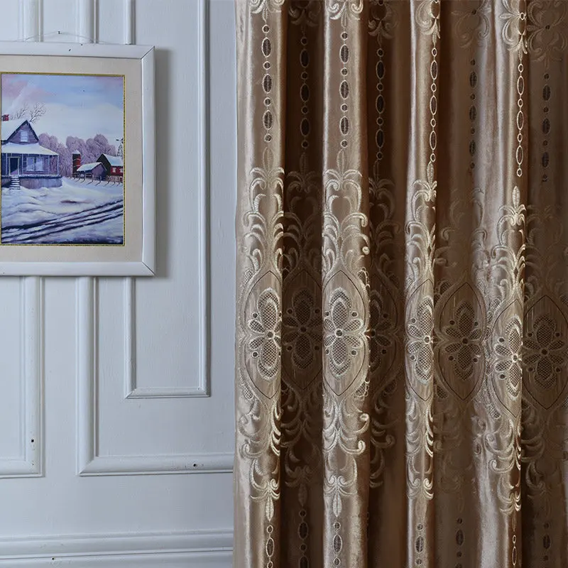 Европейские высококачественные роскошные бархатные затемненные занавески s для окон гостиной с классической вышивкой вуаль занавески для спальни - Цвет: Cloth   Curtain