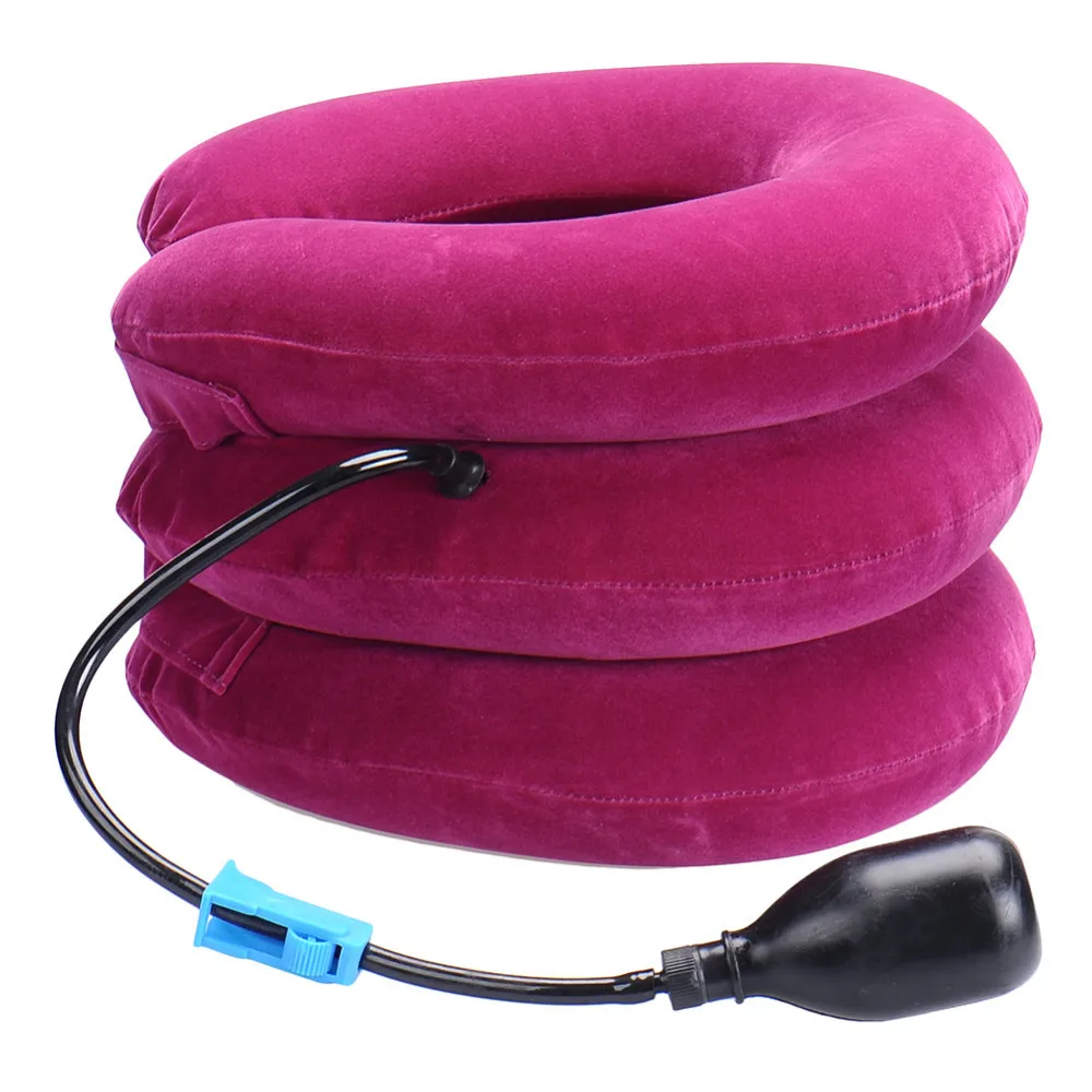 Совершенно стиль надувной шейный воротник, на шею растягивающиеся стяжки опорная растягивающаяся устройство - Цвет: Красный