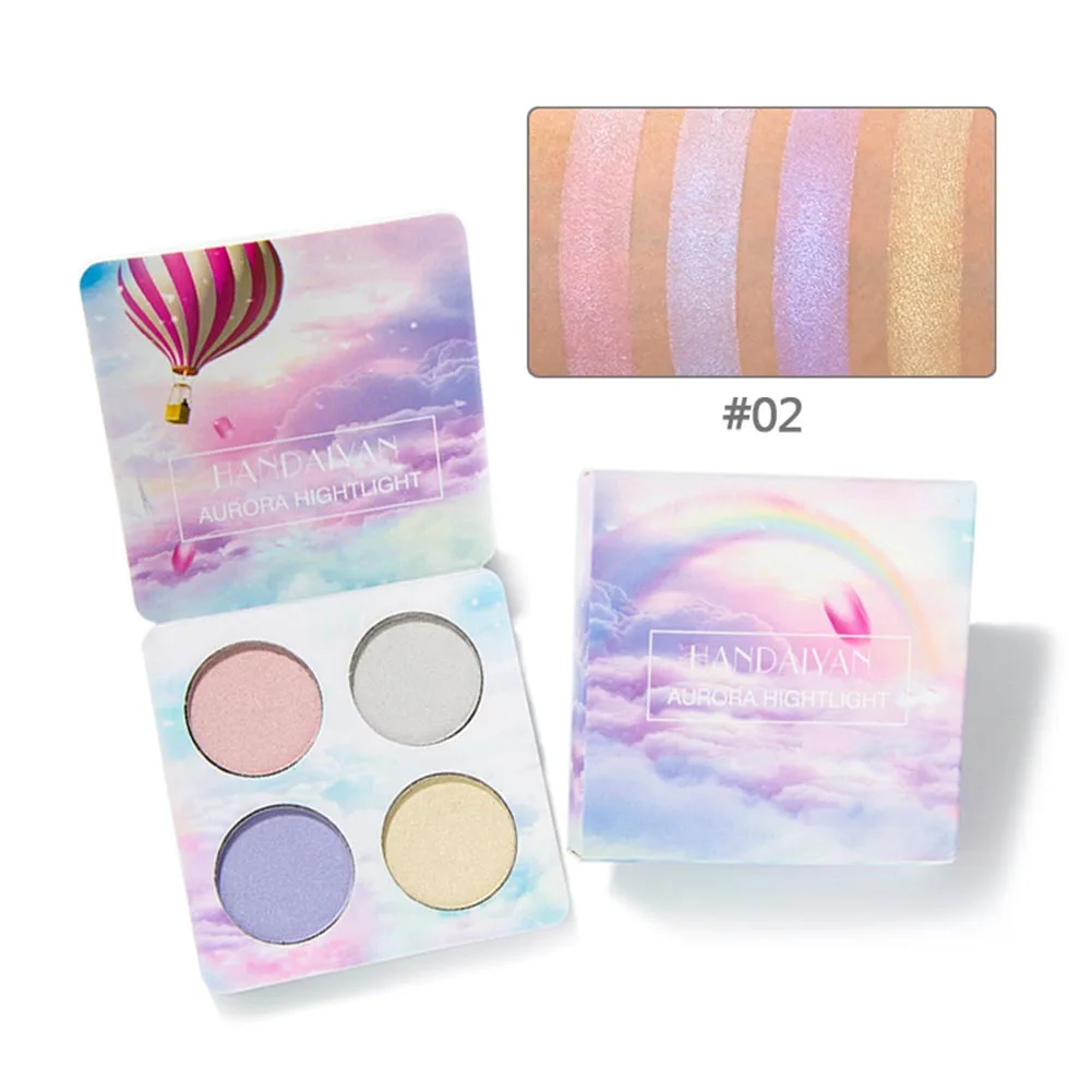 

Women Eyes 4 Color Glitter Eye Shadow Highlighter Palette Shimmer Face Makeup Eye Shadow Powder Cosmetics Facial Makeup Powder