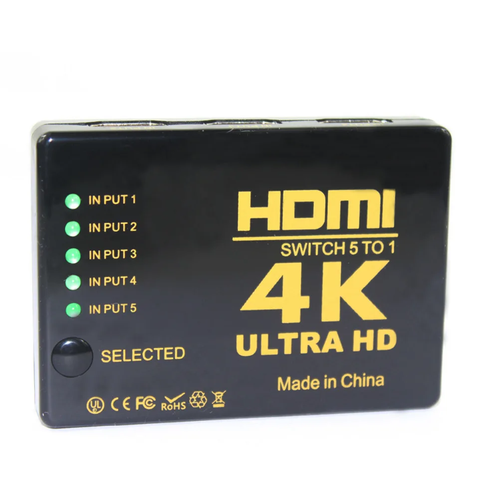 1080 P HD 4 K HDMI 1,4 версия 5-в-1 выход HDMI переключатель концентратора разветвитель конвертер-черный