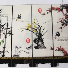 Настольные декоративные китайские лакированные изделия живопись-Мэй, Орхидея, бамбук, хризантема складной экран