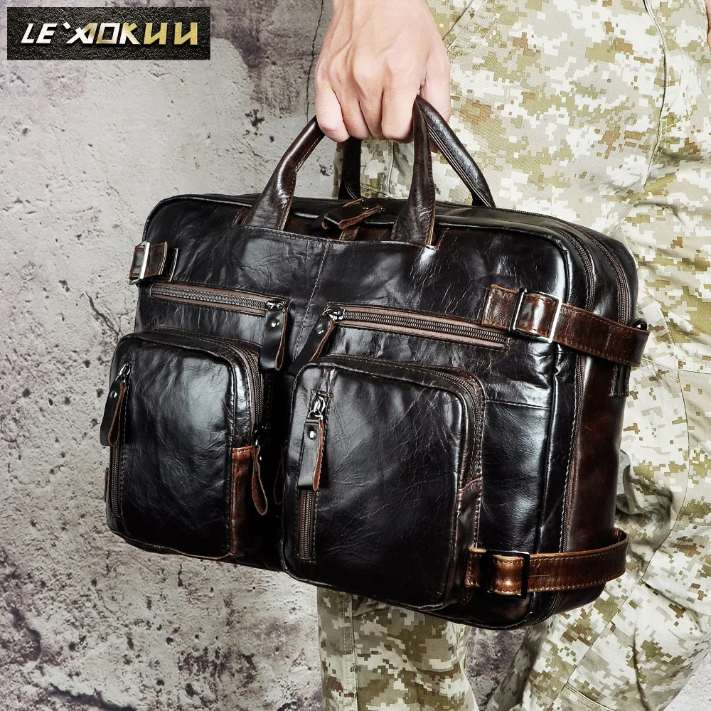 Кожаный многофункциональный деловой портфель k1013 для мужчин мужская деловая