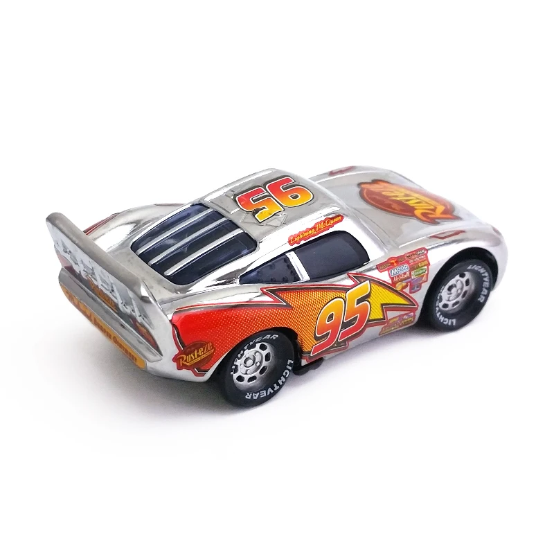 Disney Pixar Cars 2 металлическая отделка Серебристый Хром Молния Маккуин 1:55 литья под