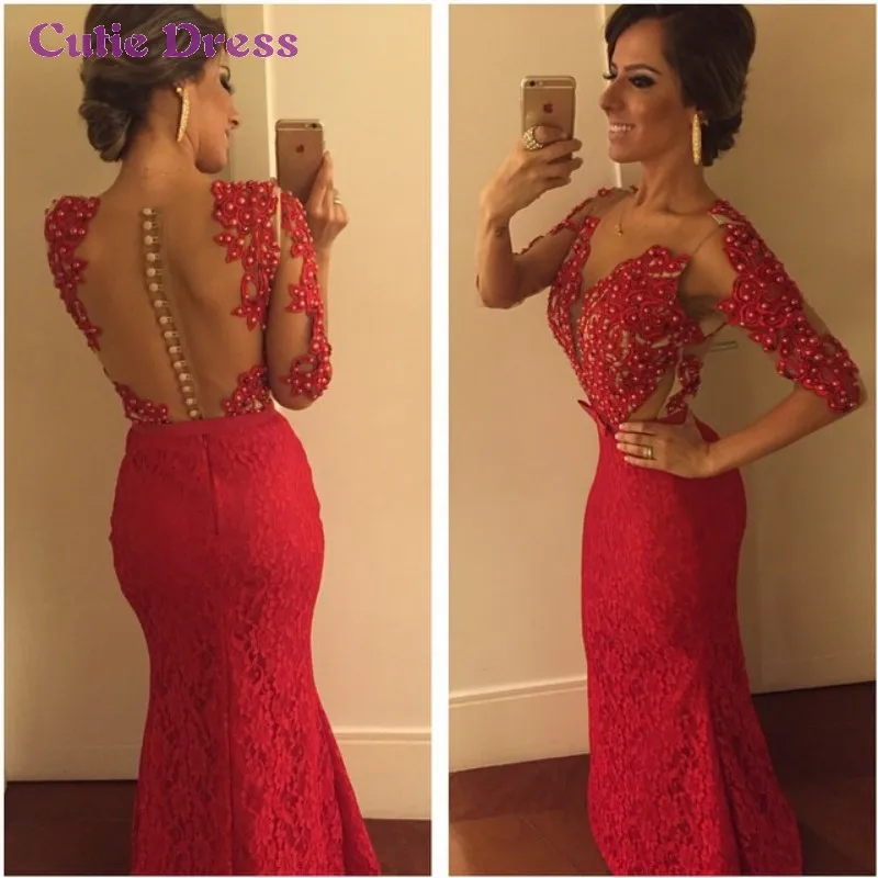 Long Lace Prom Dresses