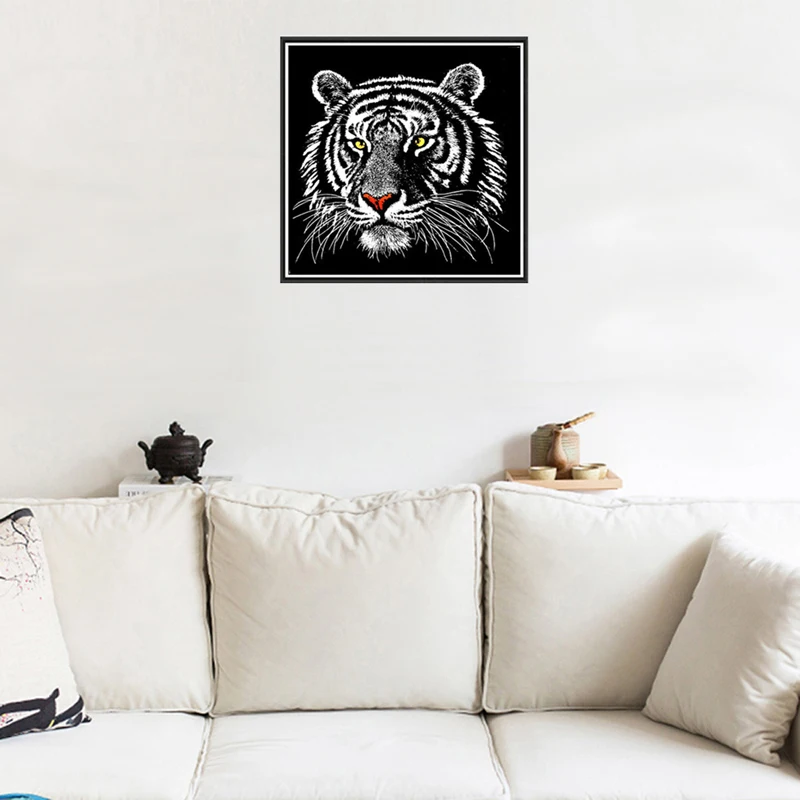 

5D Diy Diamondpainting cross stitch embroidery round diamond mosaic pattern sticker picture kits home tiger bird cat pond tree