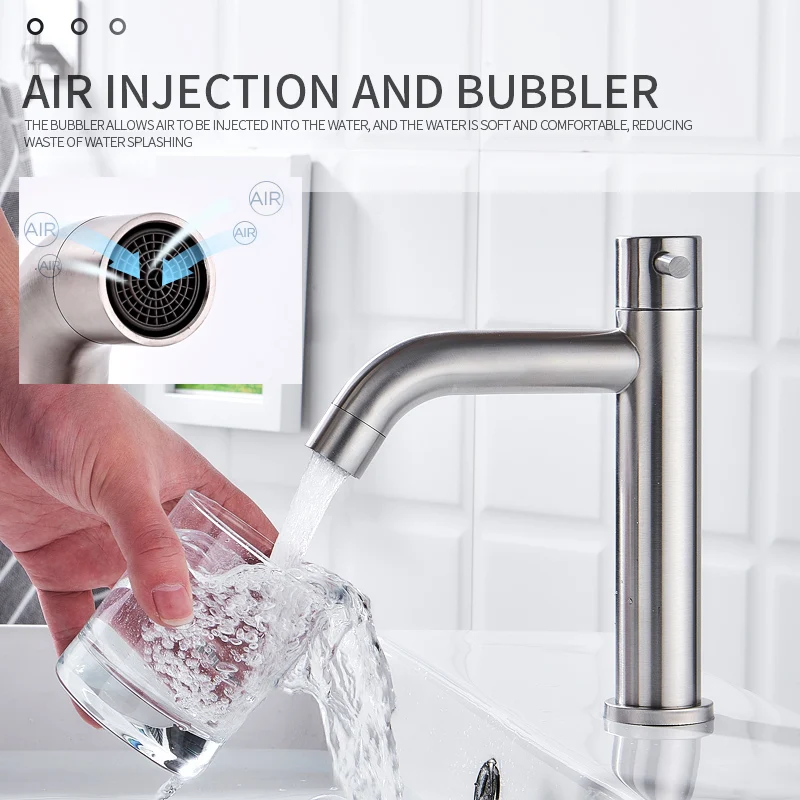 Kaufen JIKU Beste verkauf Bad Becken Waschbecken Wasserhahn Einzigen Griff Küche Tap Wasserhahn edelstahl einzigen kalten Zeichnung Fertigen