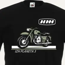 Мотоцикл Izh Planeta классический СССР Ретро Cccp модные новые топы тройники Новые топы с круглым вырезом 80S футболки