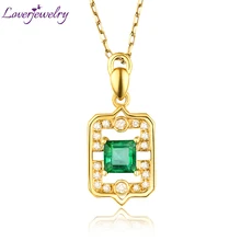 Хорошее качество натуральный колумбийский изумруд кулон ожерелье очаровательный Алмаз Свадебные ювелирные изделия Рождественский подарок для мамы