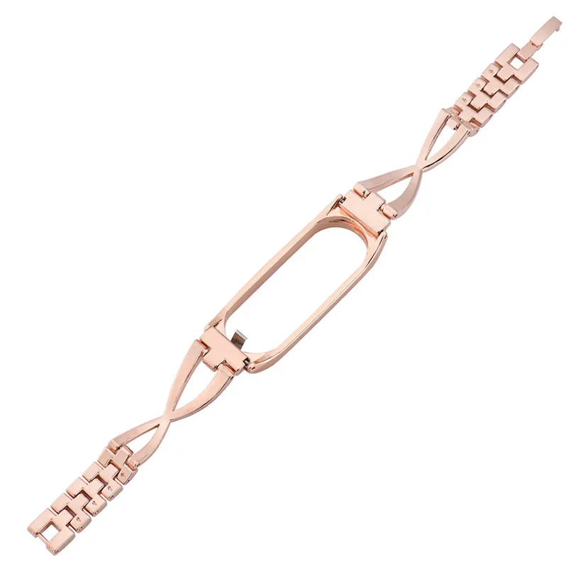 CARPRIE Женский стильный браслет из нержавеющей стали, розовое золото, сменный Браслет с ремешком для Xiaomi Mi, браслет с 4 кристаллами 907