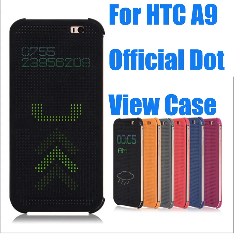 

2016 Newest Silicon Case For HTC One A9 Official Best Quality Dot View Call ID Flip Cover For HTC A9 Smart Wake Up Sleep A91