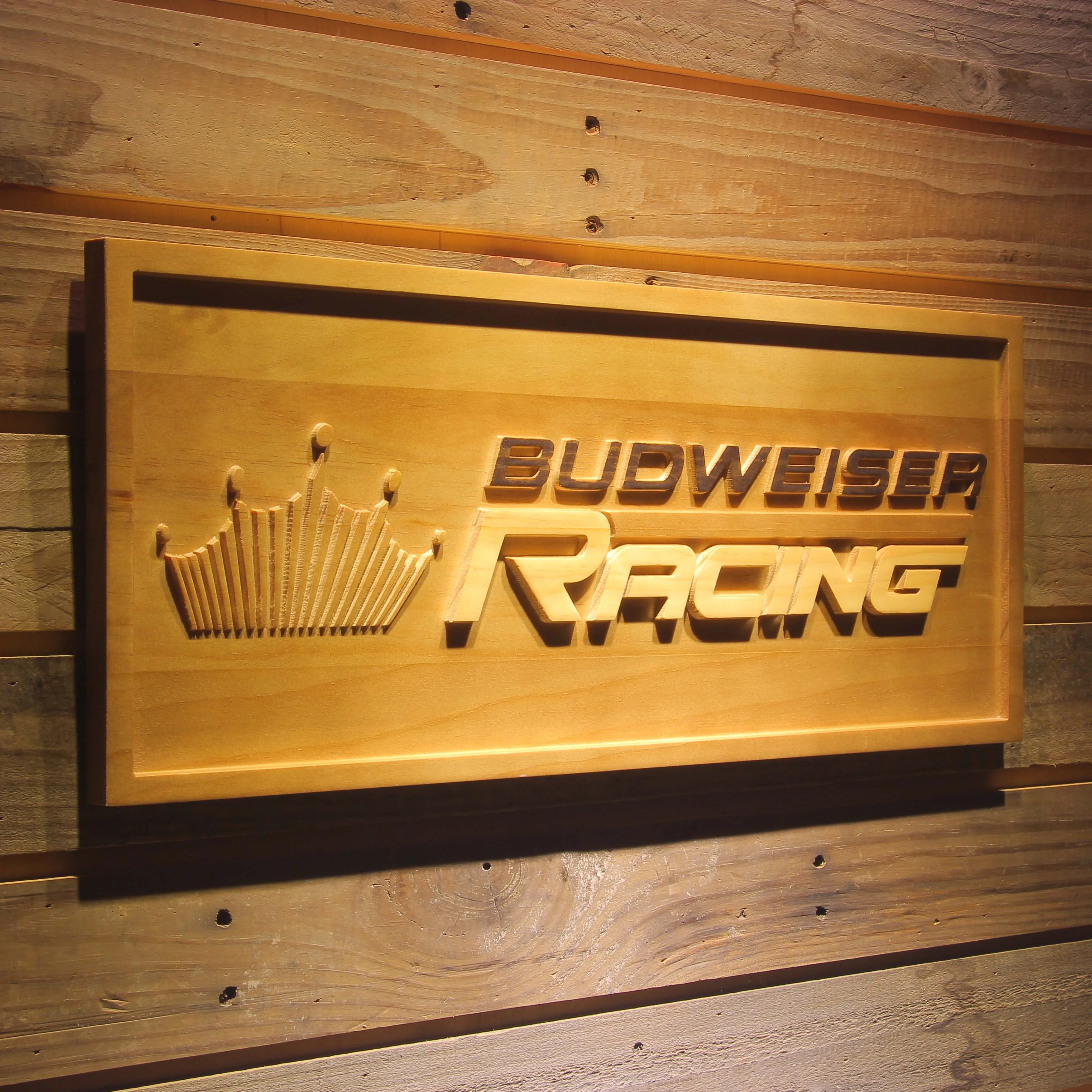 Budweiser гоночный автомобиль 3D деревянные барные знаки|sign bar|sign carsign wood |