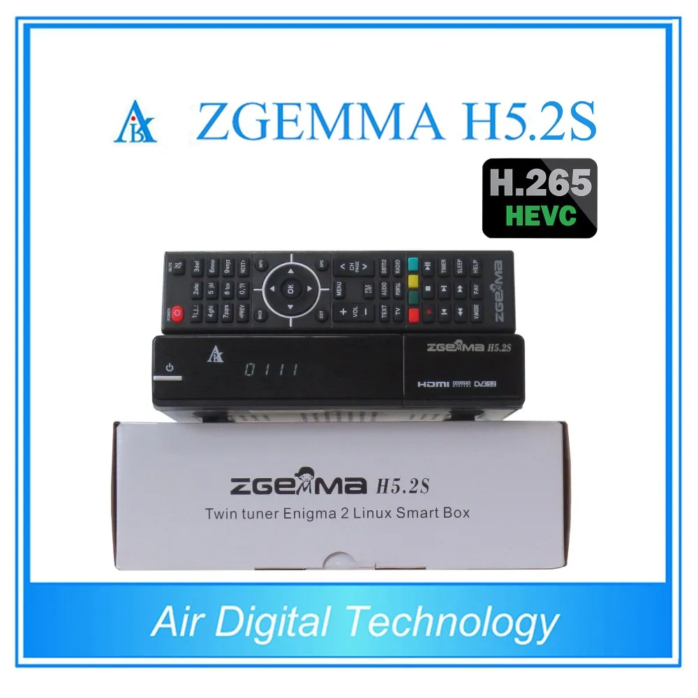 5pcs/lot  HEVC/H.265 Satellite Receiver&Decoder ZGEMMA H5.2S BCM73625 Linux OS Enigma2 Dual Core DVB-S2+S2 Twin Tuners HDTV Box