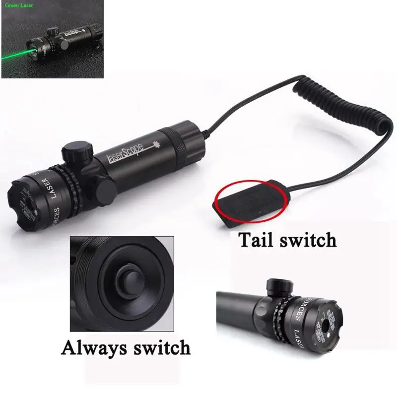 Tactical Hunting Rifle Green Dot Laser Sight Scope 20mm Rail Mount Airsoft Pistol Air Accessories | Спорт и развлечения