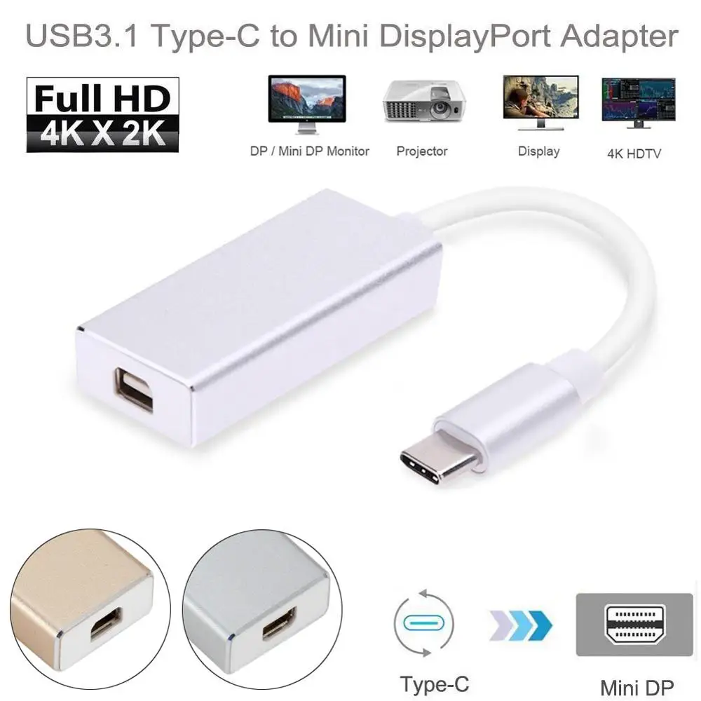 Мини DP Женский конвертер USB 3 1 type C к DisplayPort/мини преобразователь дисплейного порта