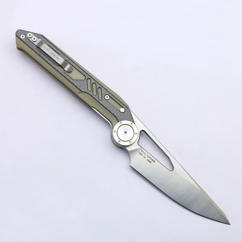 NOC DG-04 portable folding knife 440C blade G10 + carbon fiber handle camping hunting outdoor survi