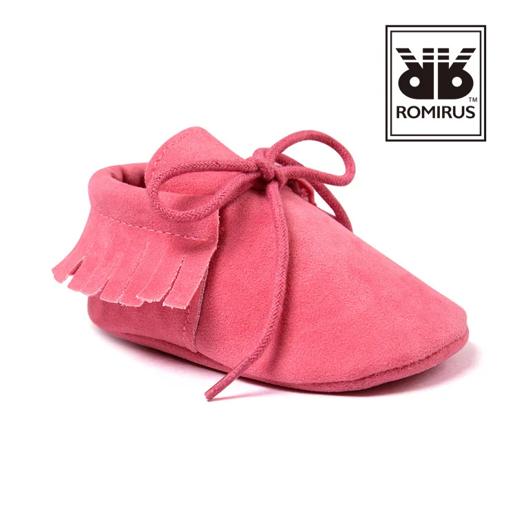 Watermelon Red Новинка, весенне-осенняя брендовая Romirus/на шнуровке из искусственной кожи, для детей мокасины детские угги для тех, кто только начинает ходить, для новорожденных - Цвет: Watermelon Red