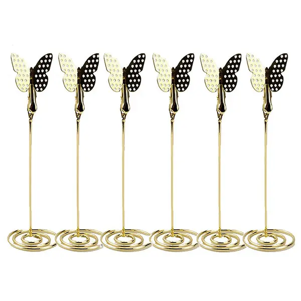

Memo Clips Holders with Alligator Clips and Butterfly Shape Photo Holder Stand Place Card Holders for Wedding Party Favors, 6