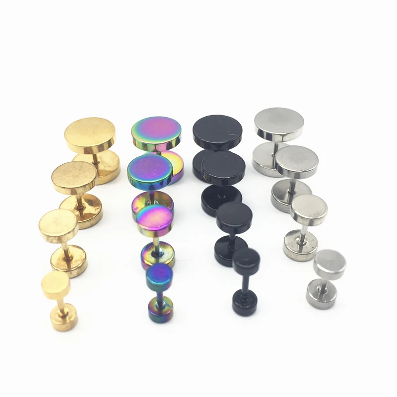 

4mm 1 Piece Unisex Fashion Hip-hop Rock Style Dumbbell Titanium Steel Ear Stud Charming Jewelry Accessories