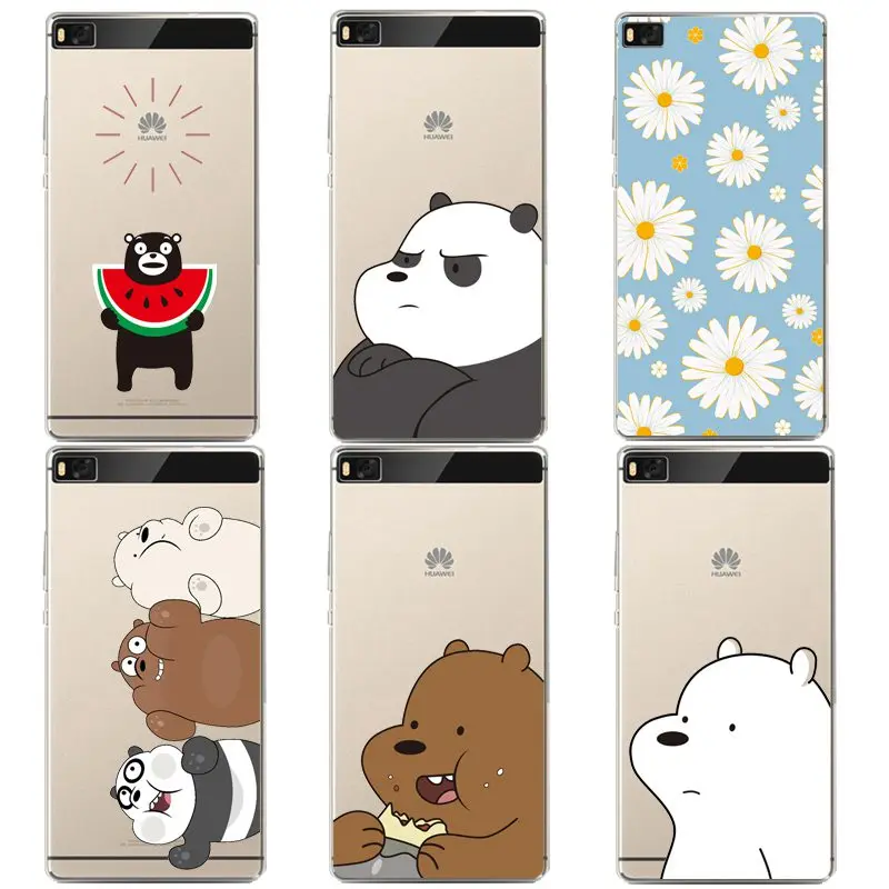 Daisy Soft Clear TPU Phone Case For huawei P10plus P8 P9lite honor 3c 4c 6a 7 8 9 5c Fundas Flora Bear Cute Cover Free Shipping | Мобильные