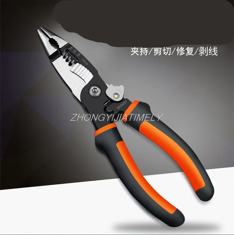 

Multi-function wire stripper, cable cutter, suede tool, electrician needle-nosed pliers, electrician tools.