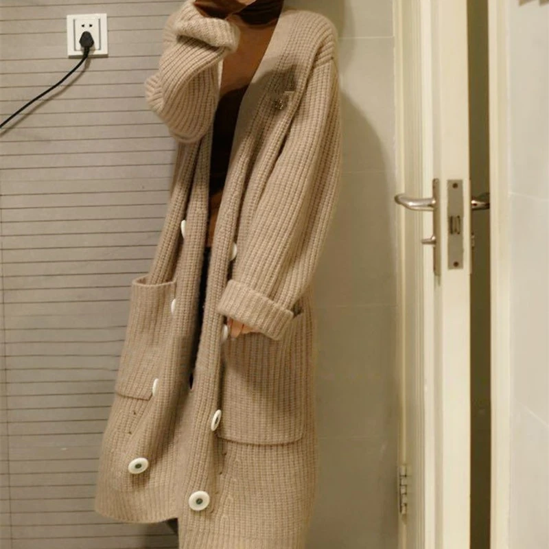 #^Special Price BELIARST 2019 Autumn Winter New Heavyweight Cashmere Cardigan Women's Long Loose V-Neck Sweater Knit Sweater Coat #^Special Price BELIARST 2019 Autumn Winter New Heavyweight Cashmere Cardigan Women's Long Loose V-Neck Sweater Knit Sweater Coat
