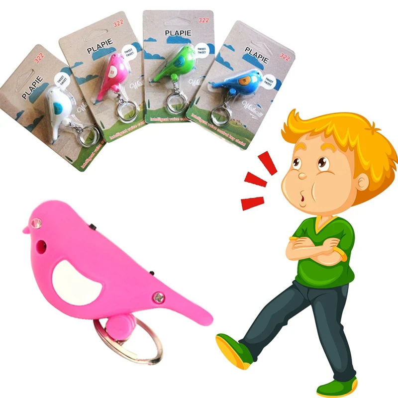 

New Bird Key Finder Whistle Finder Keychain Anti-lost LED Electronic Key Find Pendant