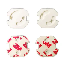 10 шт./лот, новинка, чистый белый АБС-пластик, детская безопасная штепсельная розетка, защитная крышка, защитная изоляция от электрического удара, 2 отверстия, круглая