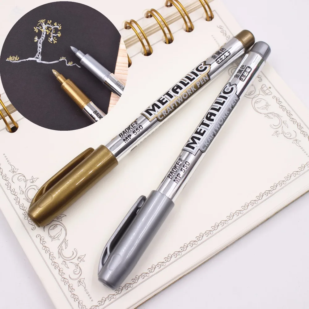 

1 Pcs Paint Pen Metal Color Waterproof Permanent Pen Technology Gold And Silver 1.5mm UP Paint Pen Student Supplies Marker Pen