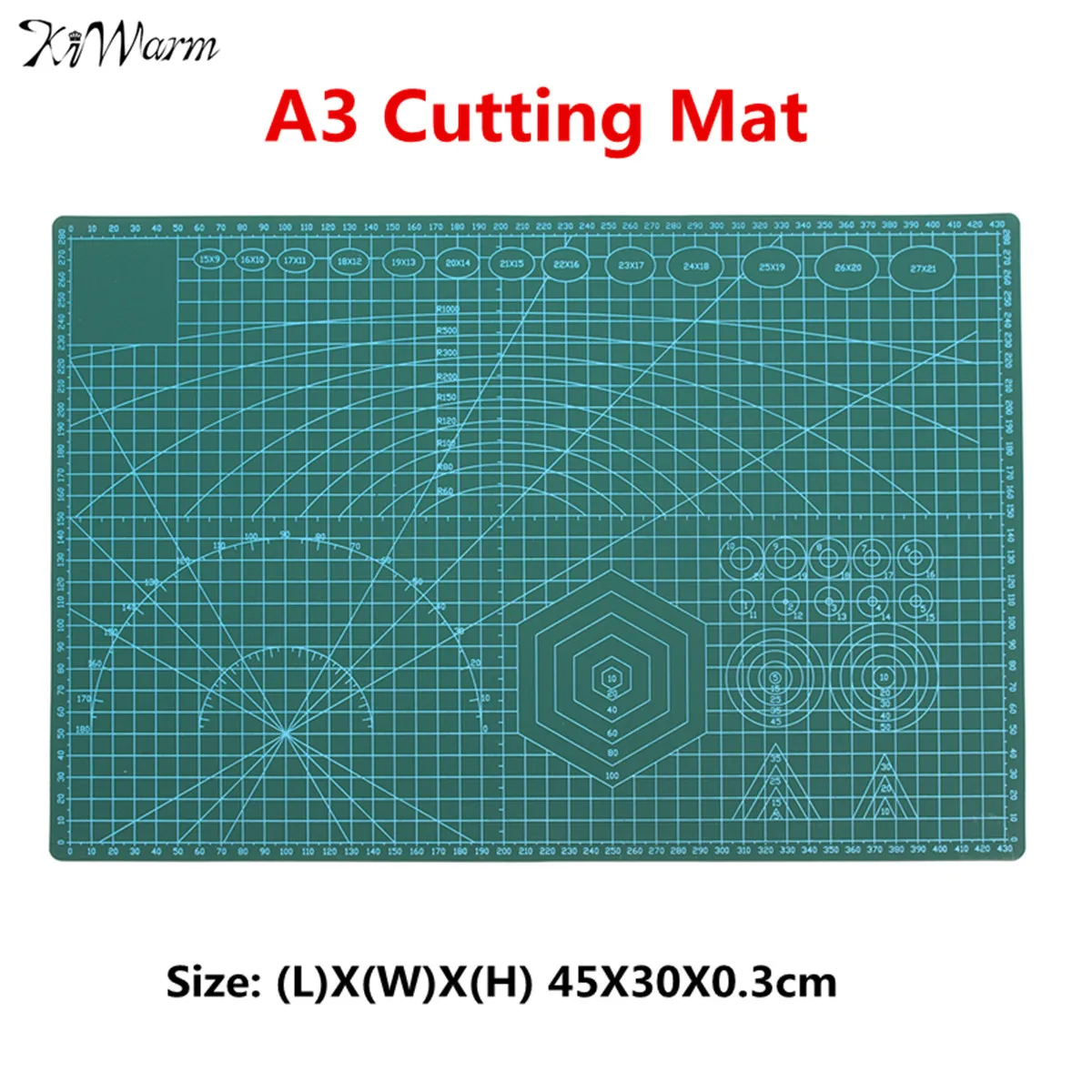 

KiWarm Useful A3 Plastic Non Slip Professional Cutting Mat Patchwork Double Sided Cutting Plate for Leather Fabric Paper Craft