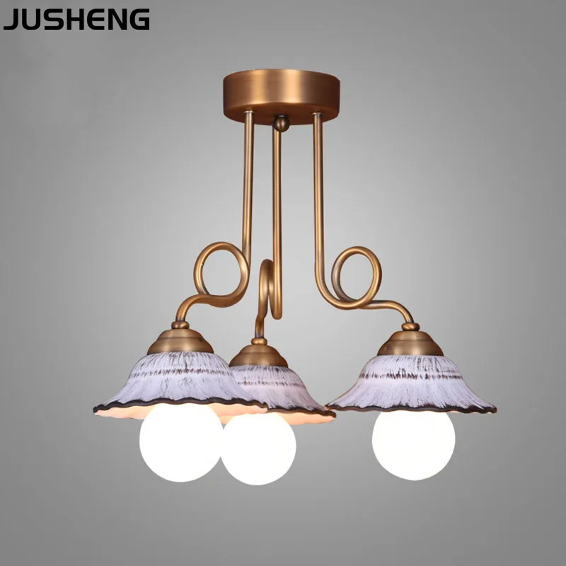 LED ceiling pendant lamps for living room vintage ceramic shade cafe Bedroom restaurant study living dining room lights