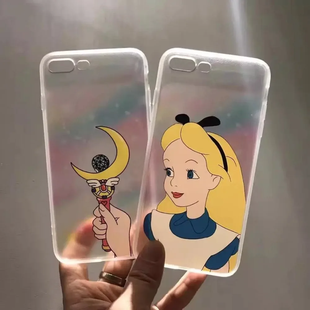 cartoon cute Snow White Sailor Moon transparent matte silk texture hard PC case for iphone 7 7plus 6 6s plus cases phone cover |