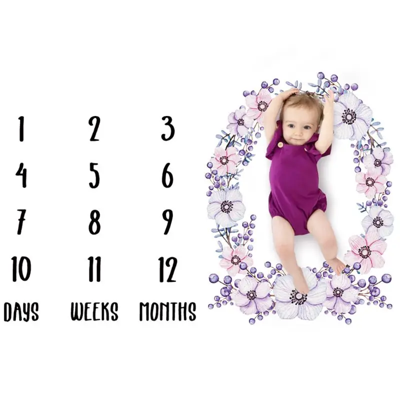 

New Born Photography Milestone Blanket Baby Wrap Infant Newborn Receiving Blankets Photography Props For Photo Shoot