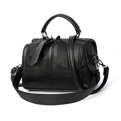 Большая вместительность, роскошные сумки, женские сумки, дизайнерские, двойная молния, одноцветные сумки для женщин,, сумка для женщин, черные женские сумки - Цвет: black