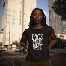 Футболка для спасательной собаки, футболка для собак Make Me Happy People Not So Much, Хлопковая женская футболка с круглым вырезом, женская футболка в уличном стиле