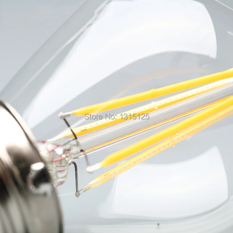 Высокая Яркость E27 светодио дный нити Light 220 В удара Стекло Корпус Blubs 2 Вт 4 6 теплый