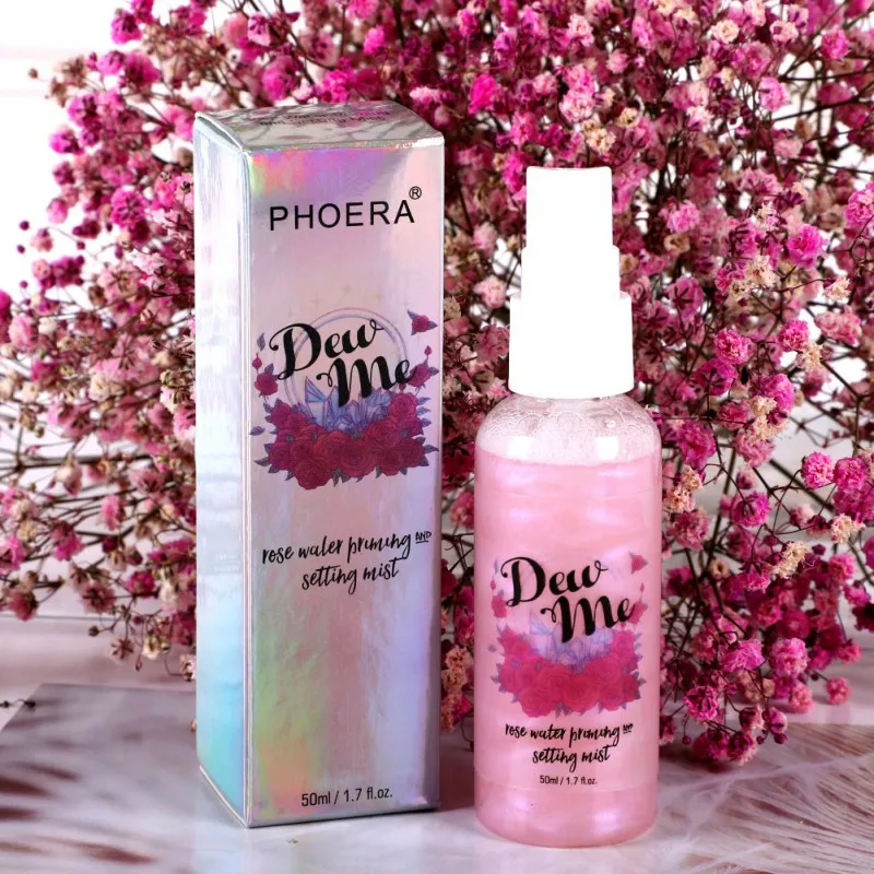 Розовый увлажняющий перламутровый спрей розовая вода грунтовка и установка туман Хайлайтер для макияжа Косметика