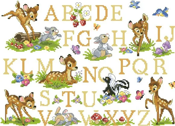 Oneroom прекрасный красивый Счетный Набор для вышивки крестом Алфавит алфавитный список животных Олень кролик буквы словаря