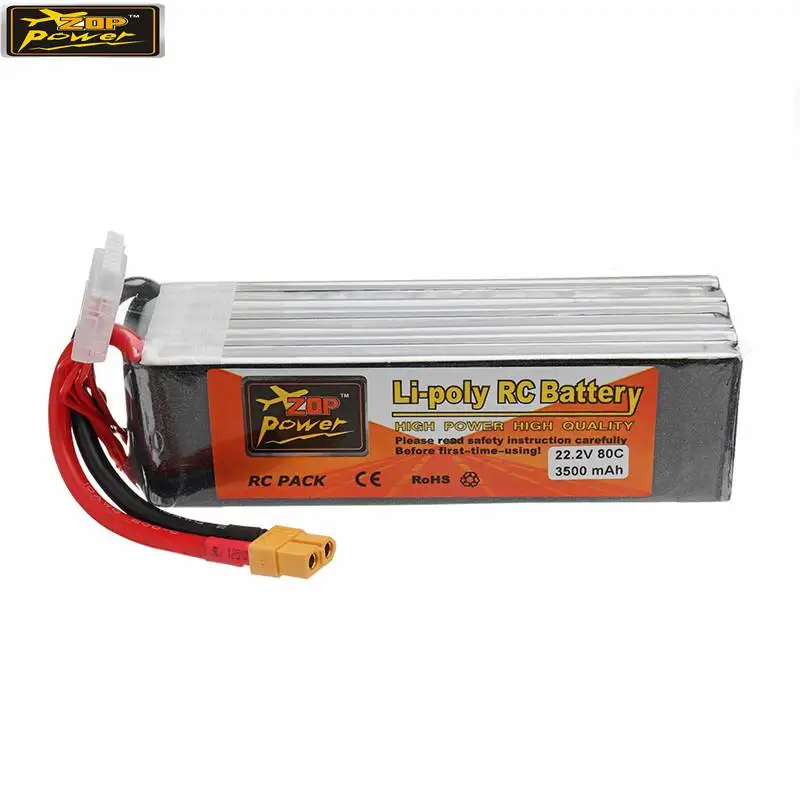 

ZOP POWER 22.2V 3500mAh 80C 6S Rechargeable Lipo Battery With XT60 Plug For RC Models Racing Drone Spare Parts Accessories