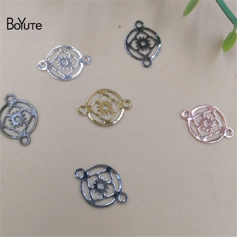 BoYuTe Jewelry Connector 500Pcs 8MM Metal Brass Filigree Connectors for