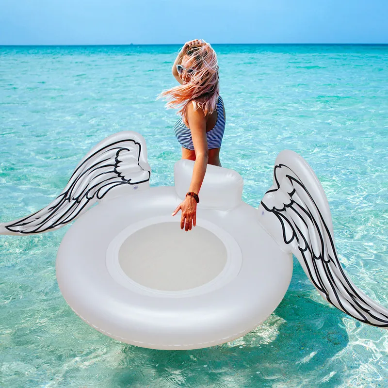 180 см гигантский надувной бассейн-поплавок для взрослых, надувной матрас с крыльями ангела, плавающий гамак, Детские Кольца для плавания, водные виды спорта, забавная игрушка