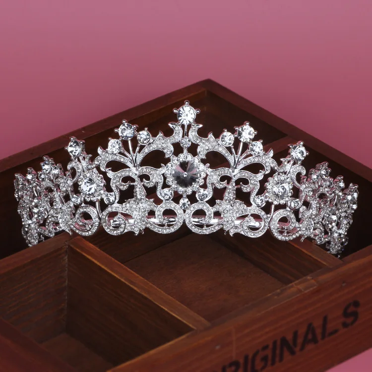

Gorgeous Sparkling Big Rhinestone Wedding Diamante Pageant Crown Hairband Crystal Bridal Tiara For Brides Hair Jewelry Headpiece