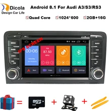 IPS HD 2 Din Car Multimedia Player GPS Android 8.1 DVD Automotivo For Audi A3 8P/A3 8P1 3-door Hatchback/S3 8P/RS3 Sportback