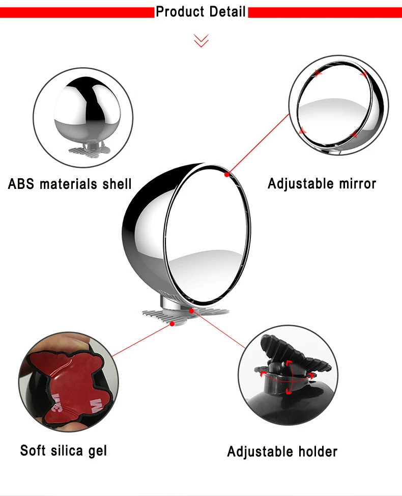 YASOKRO Автомобильное Зеркало для слепого пятна, широкоугольное зеркало, 360 регулируемое выпуклое зеркало заднего вида, автомобильное заднее сиденье, зеркало для детского монитора